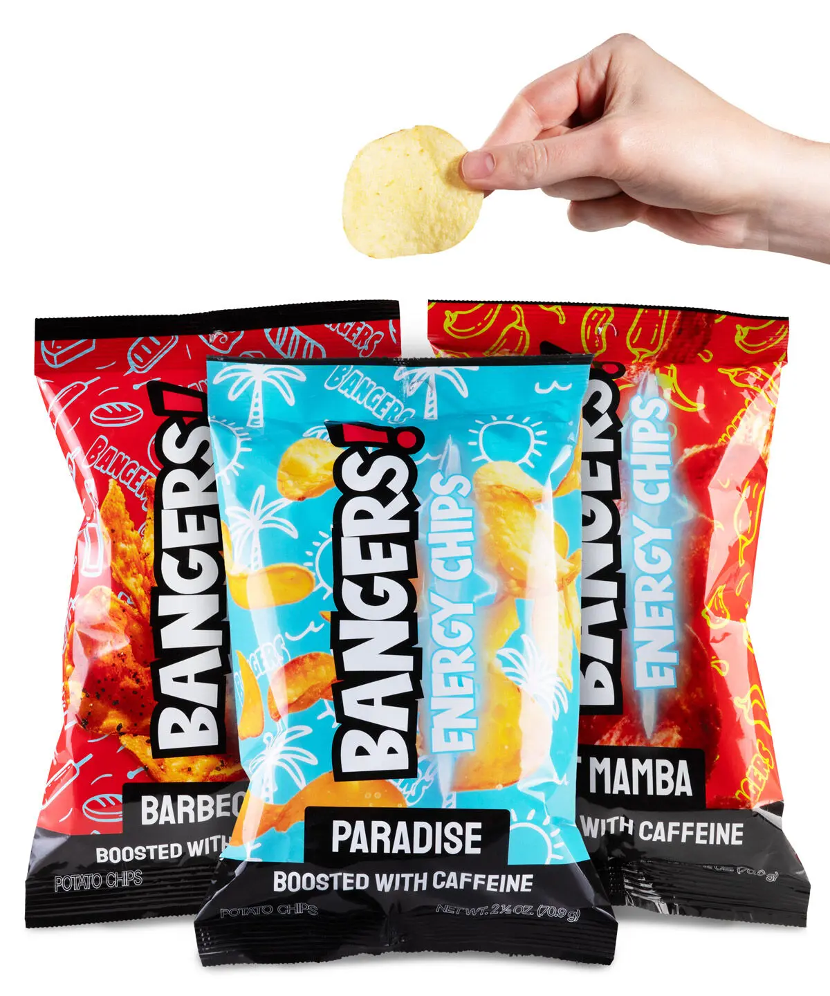 Caffeine-Infused Potato Energy Chips, Delicious Crispy Snack for Quick Energy Boost