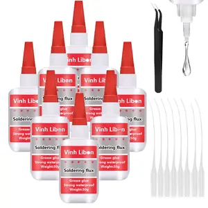 8PCS High Strength Oily Welding Adhesive Glue Set, Universal Clear Super Bond Soldering Flux Repair Glue 1.69oz Each, Quick Dry Waterproof Craft Glue for Plastic Wood Ceramic Metal Leather Multi-Material