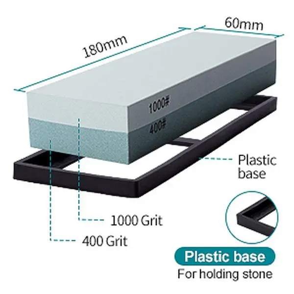 Knife Sharpening Stone 400/1000 Whetstone Sharpening Stone with Non-Slip Base for, Hunting, and or Blades