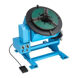 VEVOR Rotary Welding Positioner, 1102 lbs Load Capacity, -45 to 90 Tilt Angle Welding Positioner Turntable Table, 0.2-2 RPM Speed Control, Electric and Foot Pedal, for Cutting, Grinding, Assembly