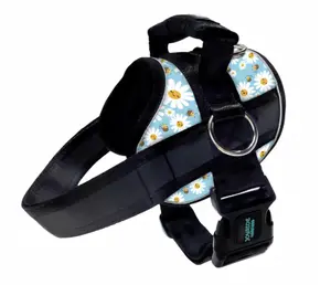 Joyride Harness 2.0 Blossoming Bees No-Pull Dog Harness for Small Dogs Corgi Reflective Side Rings Strong Handle Daisy Flower Print Design