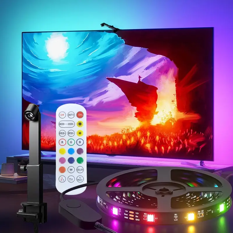 Smart TV LED Backlight Strip with Camera, Synchronized Display, Compatible with 32-100 Inch Screens, APP Control Color Changing Light, Dynamic LED Lights, LED Strip Lights, Led Atmosphere Lights