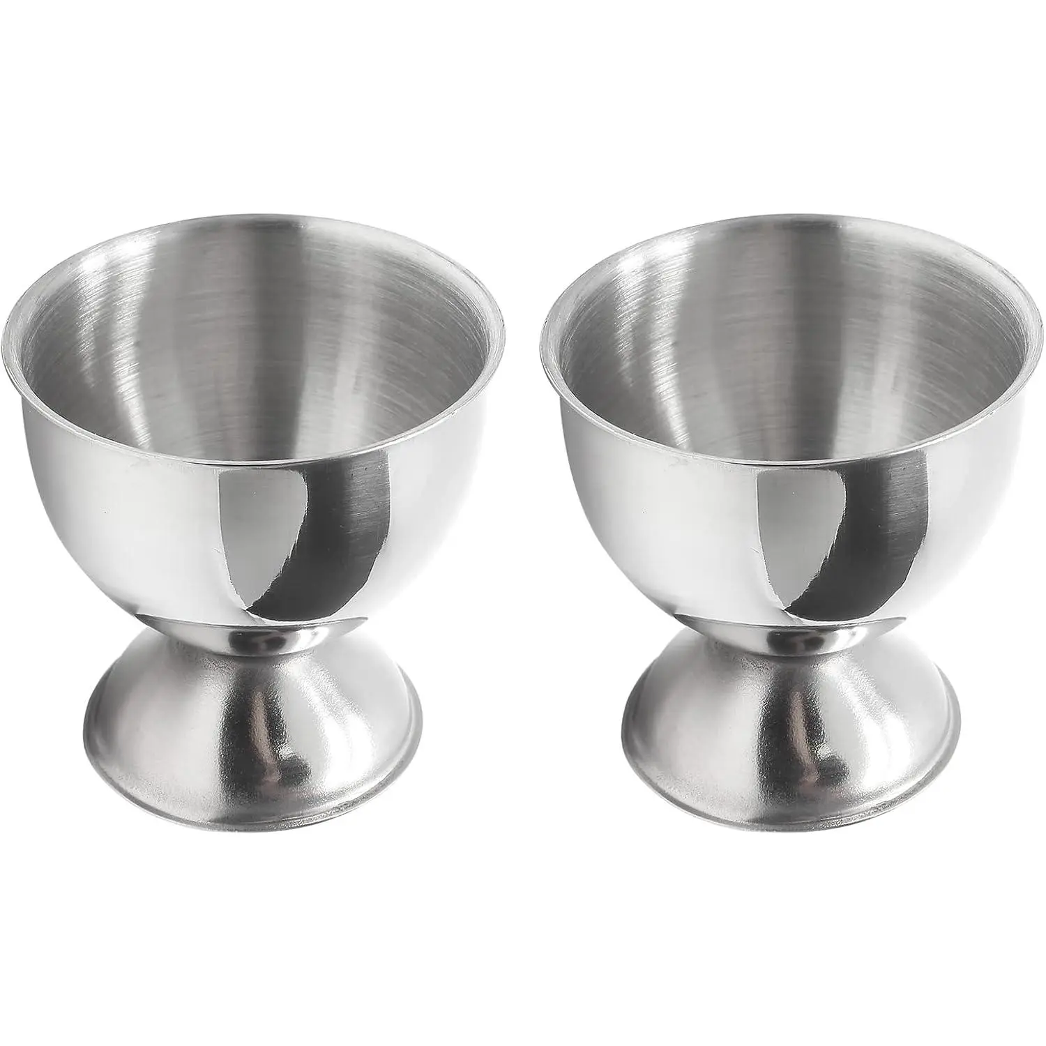 2pcs Silver Stainless Steel Egg Cups Holder Egg Tray for Soft & Hard Boiled Eggs Kitchen Gadgets Tools 46mm x 48mm Small Egg Cup