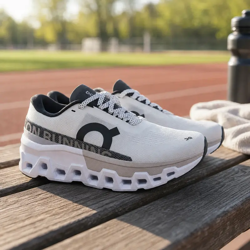 Cloud 2 Running Shoes for Men Women, Ultra Cushioned Shock Absorbing Breathable Mesh Athletic Sneakers, Non Slip Lightweight Workout Marathon Training Sport Footwear Black White