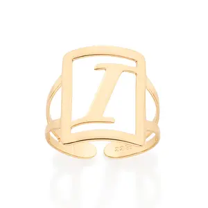 GOLD INITIAL SQUARE MAXI RING