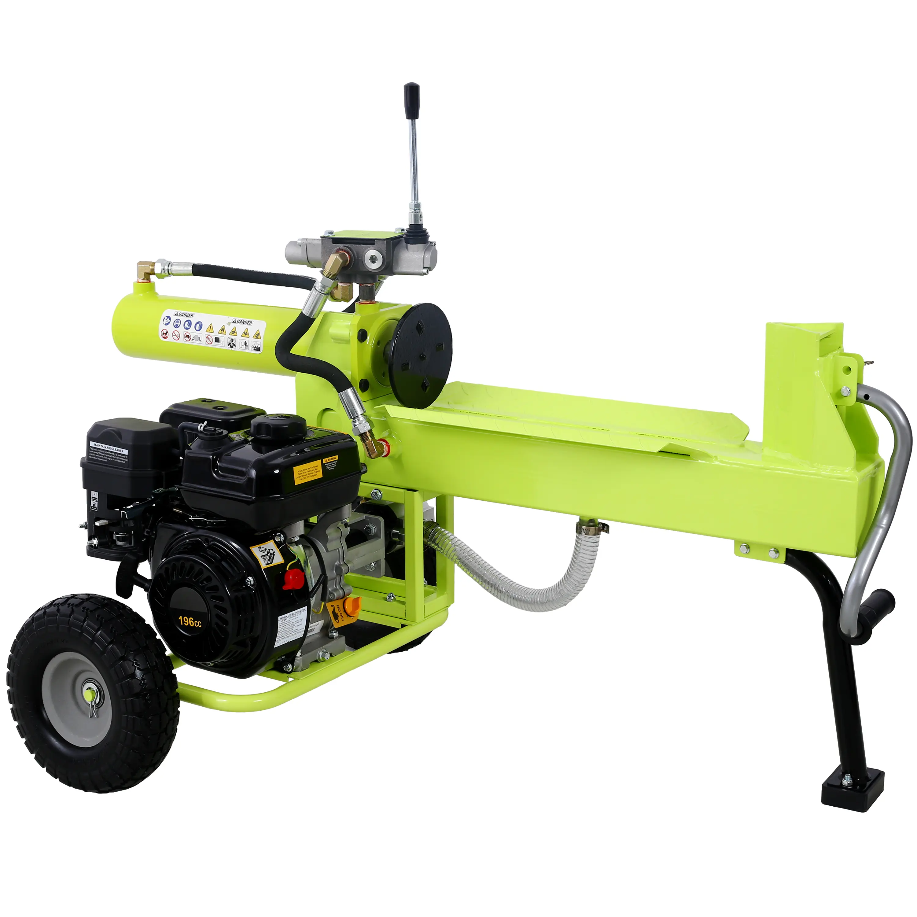 Hardware Log Splitter Portable 20 Ton Auto Return Ram System 7HP Engine Horizontal Full Beam Steel Wedge Firewood Splitting Forestry Harvesting,EPA compliant ,Green Color