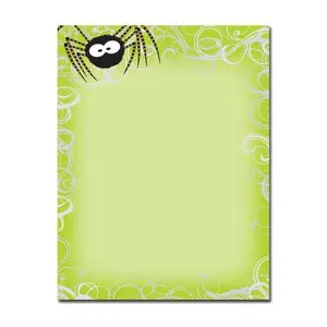 Great Papers Green Spidey Swirls Letterhead 50 Pack (2014063) - Halloween Stationery