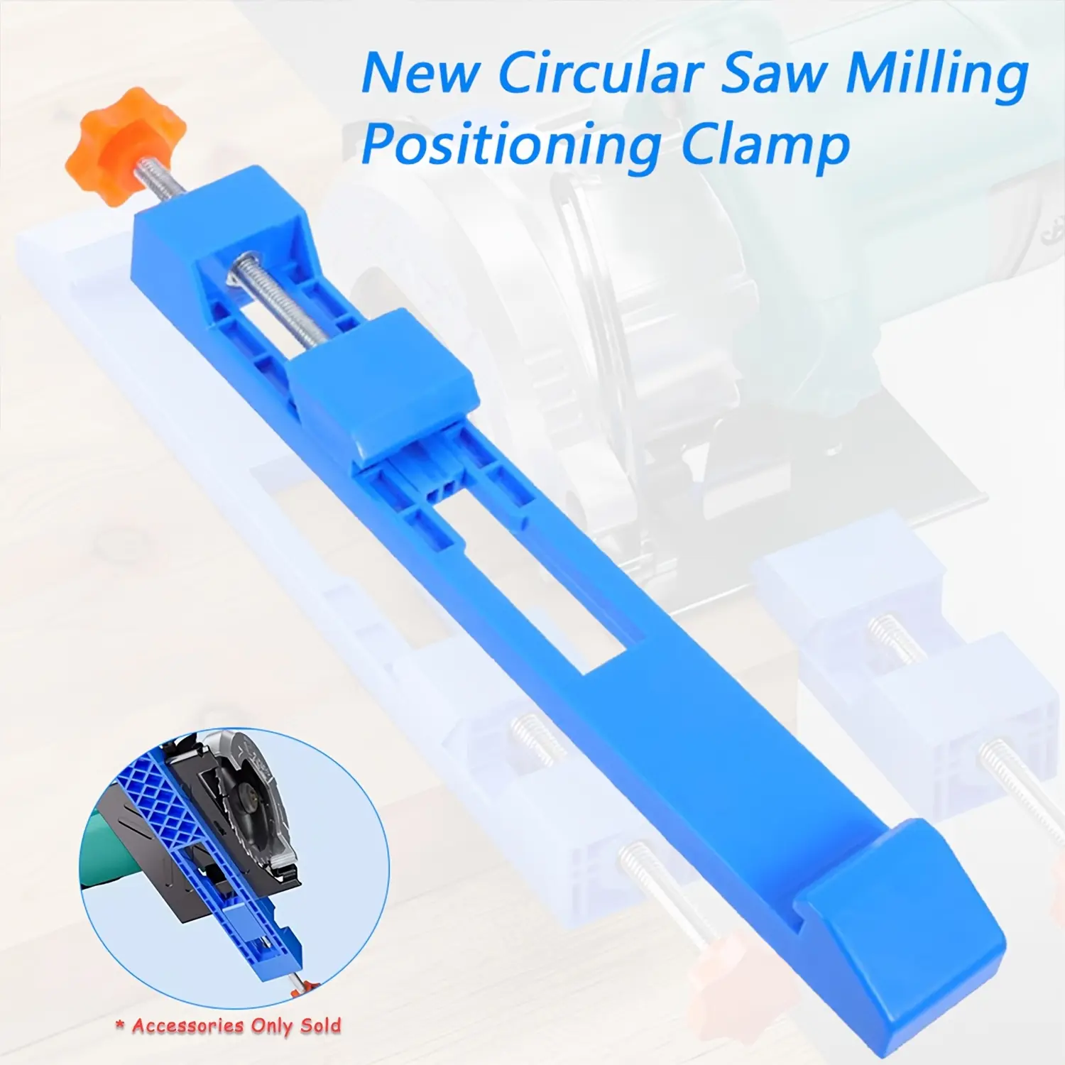 Blue Adjustable Cutting Machine Base Guide, New Electric Circular Saw Milling Positioning Clamp, Circular Saw Milling Clamp Precision Wood Cutting Guide for Precision Cutting and Milling Tasks Versatile Woodworking