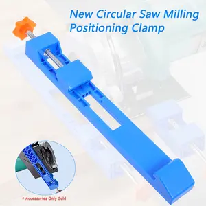 Blue Adjustable Cutting Machine Base Guide, New Electric Circular Saw Milling Positioning Clamp, Circular Saw Milling Clamp Precision Wood Cutting Guide for Precision Cutting and Milling Tasks Versatile Woodworking