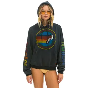 AVIATOR NATION RELAXED PULLOVER HOODIE - CHARCOAL