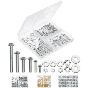 Bolts, Nuts, and Washer Assortment Kit, 113 pcs, Nuts and Bolts Assortment Kit, Assorted Nuts and Bolts, Nut Bolt and Washer Assortment, Bolt and Nut Assortment