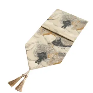 Nordic Ink Wash Light Luxury Table Runner for Coffee Table Bed Conference Room Decor