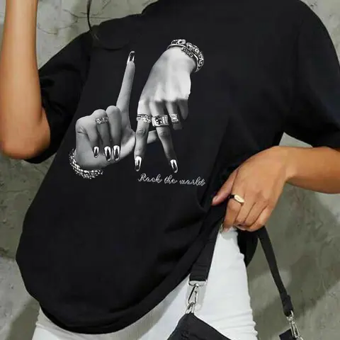 Women's Graphic Print Round Neck Tee, Fashion Casual Streetwear Fit Crew Neck T-shirt for Daily Holiday Vacation Outdoor Wear, Ladies Clothes for Summer Womenswear, Casual Everyday Wear