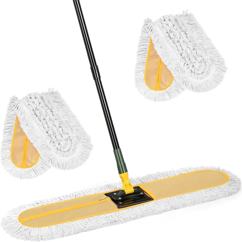 36" Commercial Dust Large Mops for Floor Cleaning, Heavy Duty Industrial Dry Wet Mop with Replacement Mop ,Floor Dust Broom for Hardwood, Tiles, Marble Floors for Hotel Gym Household Cleaning