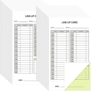 50/100/200 Sets Baseball Softball Lineup Cards 4 Part Carbonless Copies Lineup Sheet Games with 18 Player Roster Baseball Scorebook for Coaches Umpires Accessories, 4.52 x 7.86 Inch