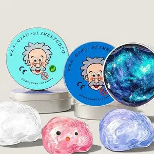 Reusable Putty Liquid Crystal Bouncy Slime Toy Set Kid Safe Mud Stress Relief Toys Color Clay  Handmade DIY Handgum Playdough
