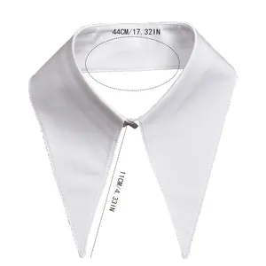 1pc Women'S Elegant Half Shirt Collar, Detachable Exaggerated Fashion Long Neck Faux Collar, 100% Polyester, Machine Washable, Woven, for Spring, Summer, Autumn, Winter
