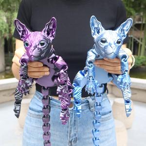 3d printed cute cat figurines, colorful cat statues with realistic eyes, novelty & gag toys, perfect gift set for cat lovers, decor