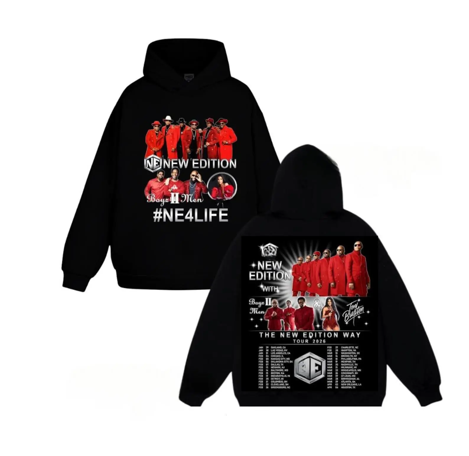 The New Edition Way Tour 2026 Hoodie, Retro R&B Concert Style Tee