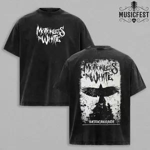 Motionless In White Band T-Shirt Washed , alternative band merch, trending t-shirt, 90s graphic tee, vintage graphic tee, grunge aesthetic shirt, classic rock merch
