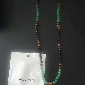 ARPURRAINA Money Attraction Necklace With GreenAventurine & Tiger Eye  Pendant Healing Crystal Stone ,Anniversary, Vacation &Theme Parties Jewelry Charms Abundance Crystal bracelet,Long Chain,Sweater chain,Ideal Gift Jewelry for Men and Women