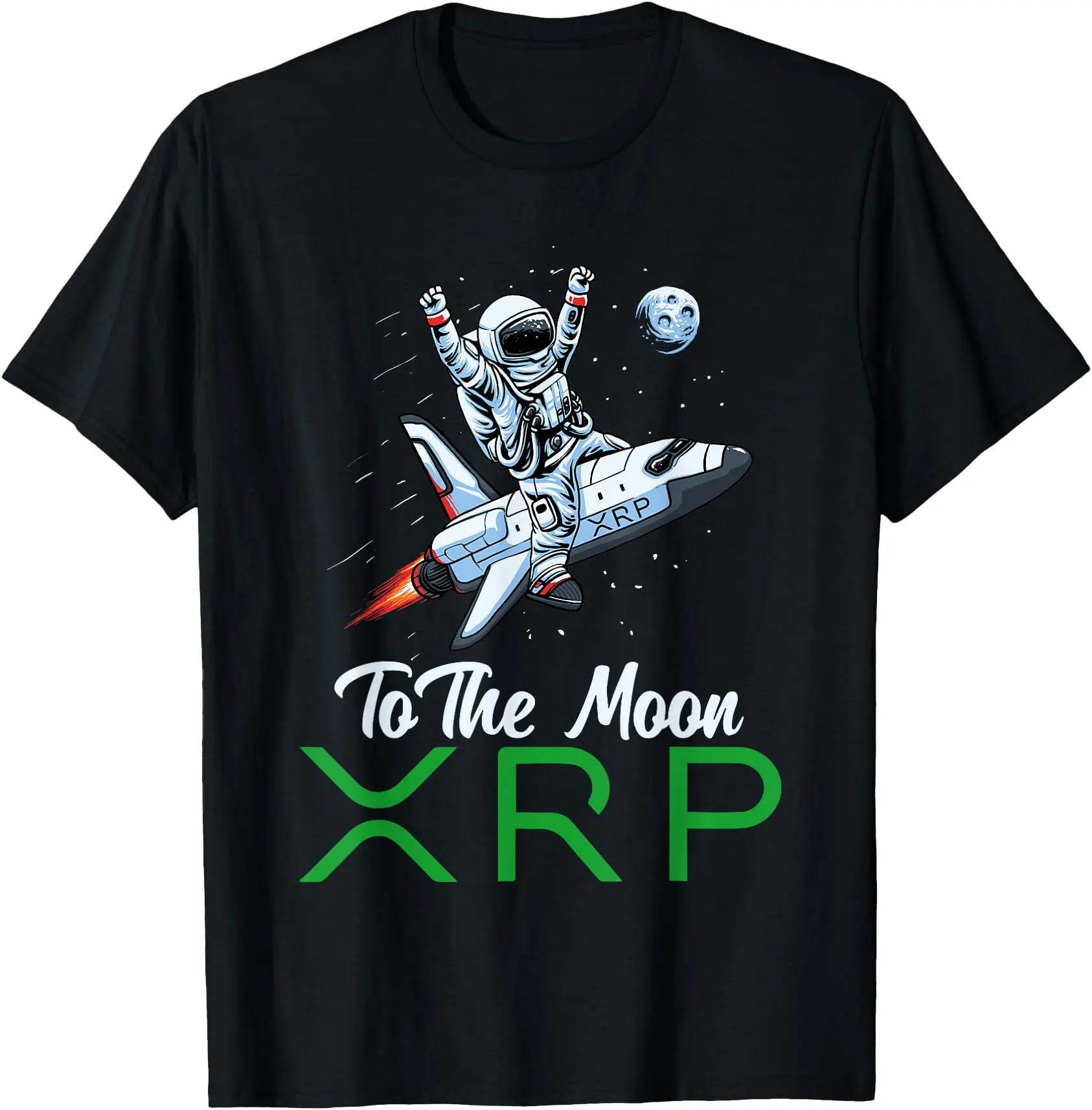 XRP To The Moon Ripple Cryptocurrency Gift Bitcoin HODL Coin T-Shirt Classic Cotton Top
