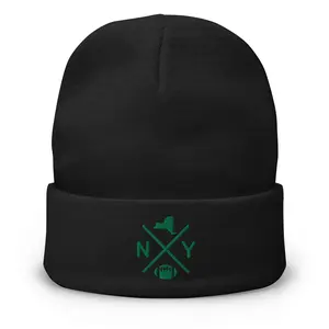 NY Football Retro New York Cross Winter Beanie Cap Hat