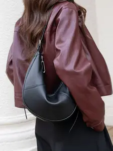 Large Capacity Dumpling Bag Women Genuine Leather New Crossbody Bag Versatile Shoulder Messenger Horn Bag