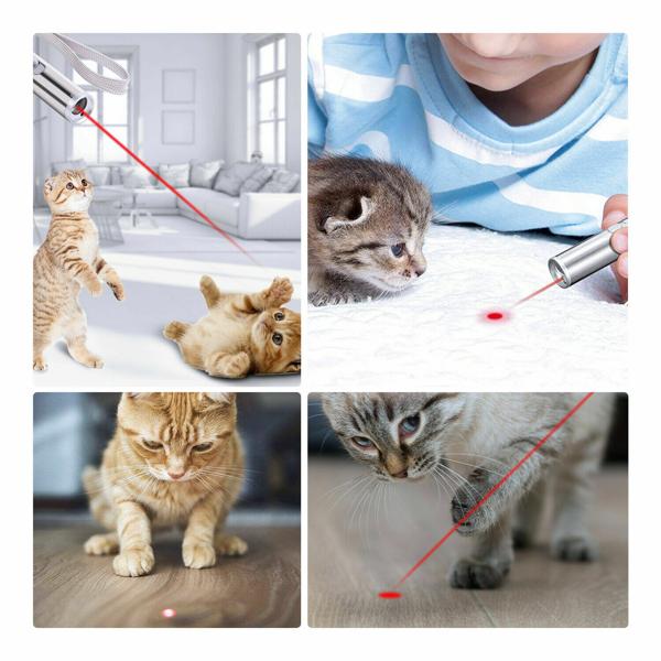Interactive Cat Laser Pointer – 3-in-1 Design with Red Laser, LED & UV Light, USB Rechargeable, Perfect for Playtime, Tiring Out Kittens & Bonding with Your Cat
