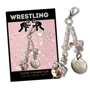 Wrestling Gift for Her - Girl's Wrestler Keepsake Charm Clip - Made in the USA