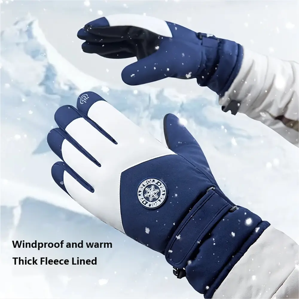 Winter Waterproof Ski Snow Warm Gloves for Women Men, Windproof Cold Weather Thermal with Touchscreen Fingers, for Running Driving Cycling Hiking Biking Outdoor Sports Daily Work