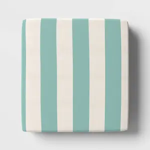 24"x22" Cabana Stripe Outdoor Deep Seat Cushion Turquoise Blue - Threshold