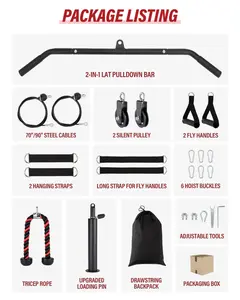 Home Gym All in One, 2200LBS Squat Rack Power Cage with Smith Bar, LAT Pull-Down, Cable Systems, Leg Hold-Down and More Attachments, Workout Equipment