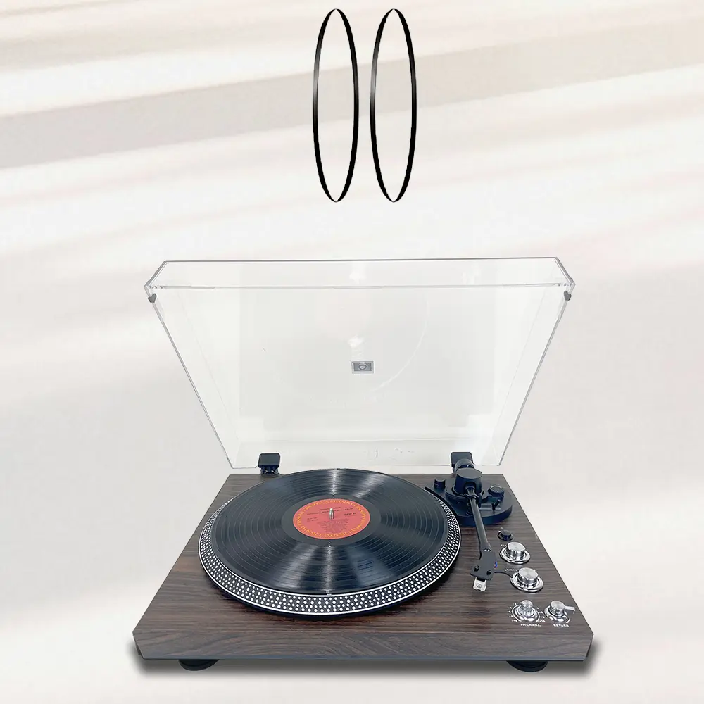 Vintage Record Player - 2-Speed Belt-Driven Turntable with Wireless Audio & Pre-Amplifier, RCA Line Output, Dark Wood Finish, Ideal Gift for Vinyl Lovers, Ideal For Vinyl Lovers