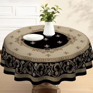 Round Tablecloth, Floral Pattern Tablecloth, Household Table Decoration Supplies for Home Kitchen Dining Room, Vanity Decor Accessories, Picnic Table Cover