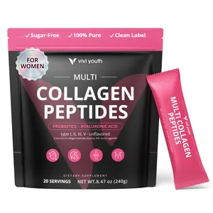 VIVI Youth Verisol Multi Collagen Peptides Powder for Women | 16-in-1 Formula with Types I,II,III,V Collagen, Hyaluronic Acid, Biotin, Probiotics & Prebiotics | Supports Skin, Hair, Bone,Joint Health
