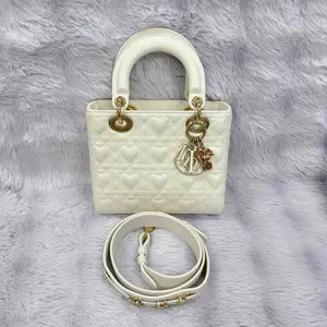 Pre-owned Dior leather Top Handle Bags Christian Lady Cannage Dioramour Heart Top Handle Bag XiaoTang0015