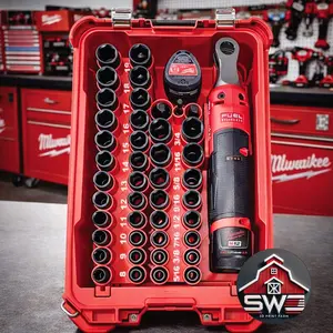 Milwaukee Packout Insert Compatible with M12 Ratchet & 43PC 3/8 in Impact Sockets for Compact Organizer 48-22-8435