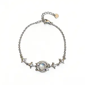 Sparkling Minimalist Stackable Bracelet for Women, Celestial Daily Gift for Her or Best Friend