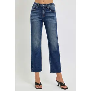 RISEN High Rise Slim Barrel Jeans