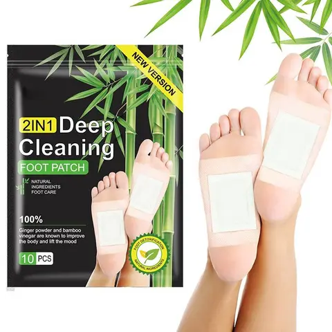 10pcs/set Ginger Bamboo Charcoal Foot Patches, Foot Care Patches, Comfort Hygiene Products, Healthy Hygiene Body Product