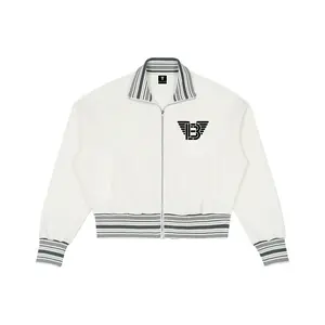 BAC Striped Rib Collar Zip Jacket