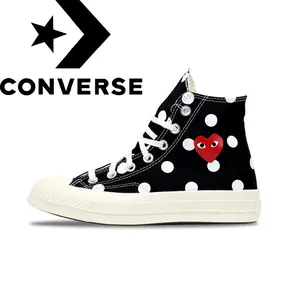 Converse Chuck Taylor Hi x CDG Comme Des Garcons PLAY Polka (157250C) Size 3-12 Runner Canvas Sneakers Trainer Shoes Sports Shoes