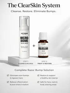 Victorine ClearSkin System Microbiome Skin Recovery for Smooth Bump-Free Skin Eliminates Razor Bumps & Ingrown Hairs Reduces Irritation