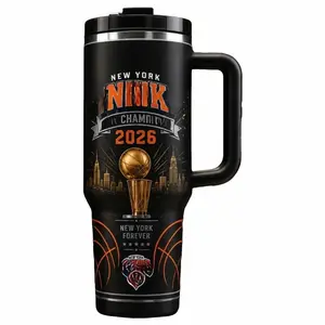 New York Basketball 2026 Tumbler 40oz  with Handle Trophy Travel Mug Sports Fan Gift Insulated Drinkware Cup