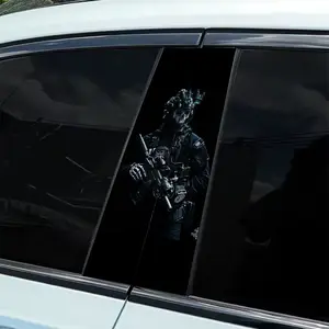 2-Piece B-pillar A Call of Duty Ghost personalized sticker, waterproof and scratch-resistant, suitable for all models - Audi, Honda, Mitsubishi, Ford, Volkswagen, BMW, Opel, Peugeot; sedans, SUVs, MPVs