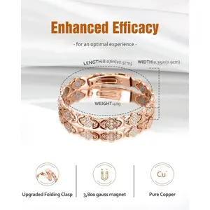 Copper Bracelets for Women , Pure Copper Magnetic Bracelet with 3500 Gauss Effective Magnets Outdoorfun couple