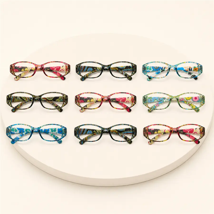 Women's Polycarbonate Blue Light Blocking Reading Glasses - Lightweight, Daily, Unisex, 9-Pattern Stylish Readers with +1.0 to +4.0 Magnification, Close-Up Tasks