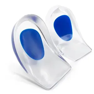 Soft Gel Heel Cushions (1 Pair), Clear Silicone Footwear Inserts for All-Day Comfort, Men’s & Women’s (Blue)