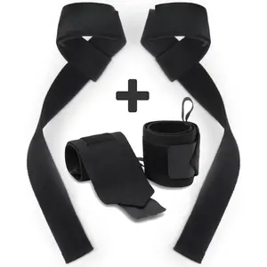 Gym Straps Weight Lifting Wrist Wraps Bundle - Workout Lifting Straps for Deadlift - Wrist Straps for Weightlifting Men & Women - Munequeras Para Gym